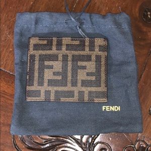 Fendi Logo Leather Card Holder
